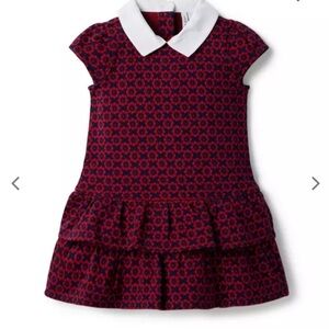 Janie & Jack Dress - FLORAL DROP WAIST JACQUARD DRESS - Size 4